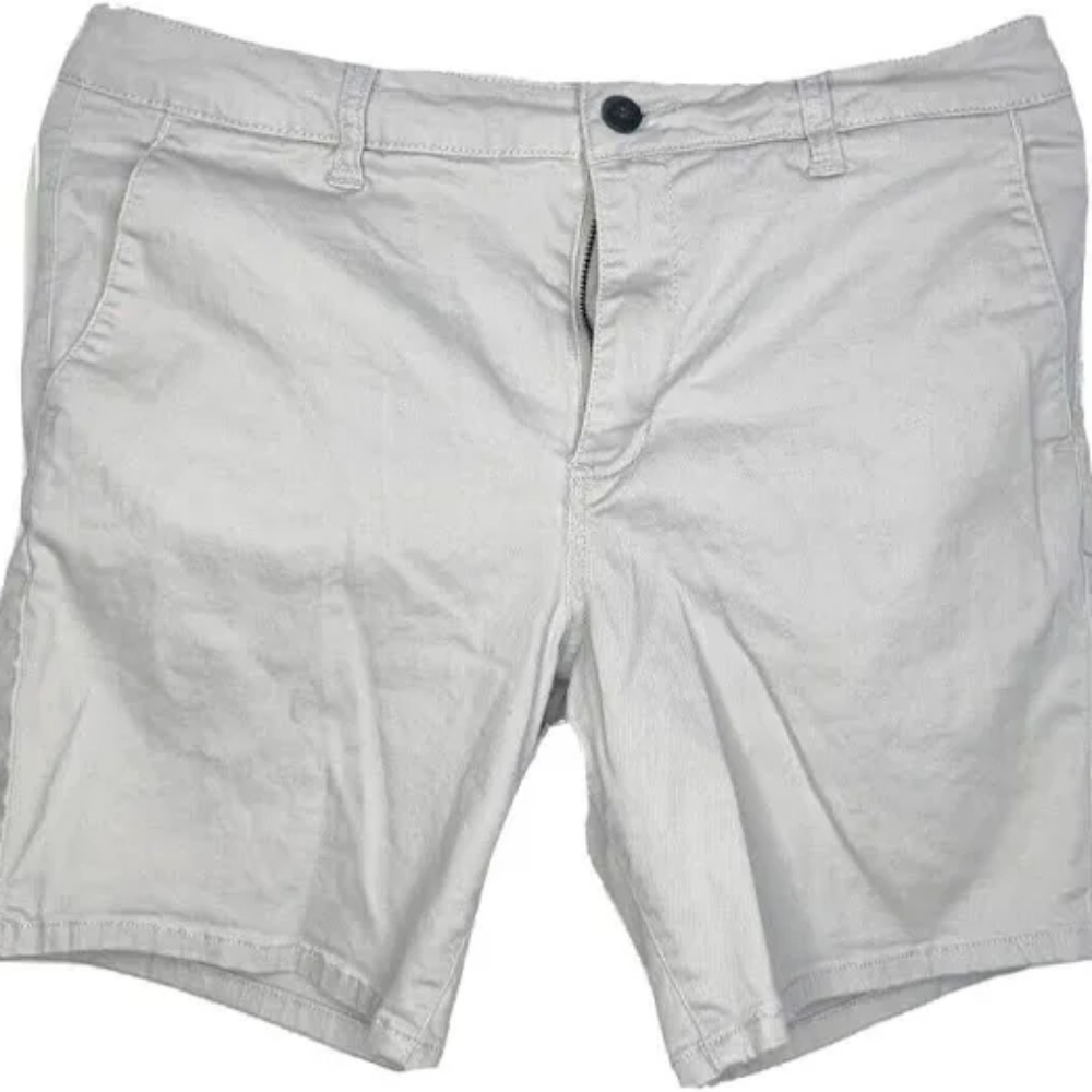 RSQ Jeans Short Chino Well Move Knee Mid Length Skateboard Shorts Size 31 Khaki